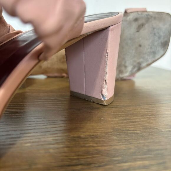 Staud Dark Blush Frankie Ruched Heels/ Mule - Picture 12 of 13